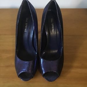 Blue Metallic Heels
